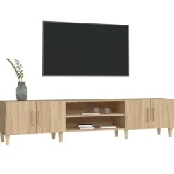 vidaXL - TV-meubel met deuren - Sonoma eiken - Hout -180x31.5x40 cm Clearance