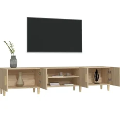 vidaXL - TV-meubel met deuren - Sonoma eiken - Hout -180x31.5x40 cm Clearance