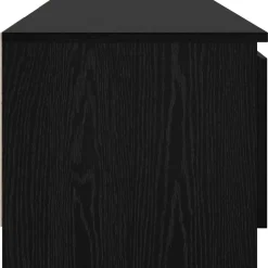 vidaXL - TV-meubel met glas legplank en 2 deuren - Zwart eiken - 140x40x35.5 cm Clearance