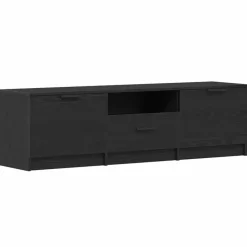 vidaXL - TV-meubel met lade en 2 deuren - Zwart eiken - Hout - 140x35x40 cm Outlet