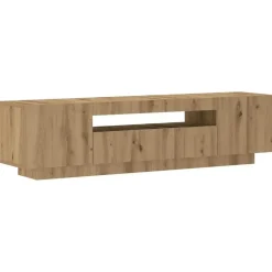 vidaXL - TV-meubel met LED en 3 deuren - Artisanaal eiken - 160x35x40 cm Hot