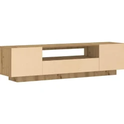 vidaXL - TV-meubel met LED en 3 deuren - Artisanaal eiken - 160x35x40 cm Hot