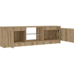 vidaXL - TV-meubel met LED en 2 deuren - Artisanaal eiken - 120x30x36 cm Sale