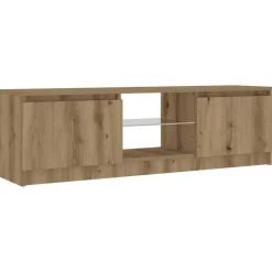 vidaXL - TV-meubel met LED en 2 deuren - Artisanaal eiken - 120x30x36 cm Sale