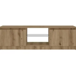vidaXL - TV-meubel met LED en 2 deuren - Artisanaal eiken - 120x30x36 cm Sale