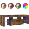 vidaXL - TV-meubel met LED-verlichting - Gerookt eiken - Hout - 120x35x40 cm Hot