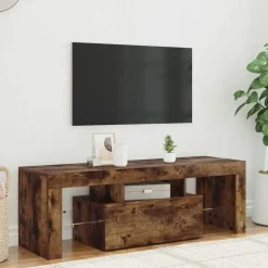 vidaXL - TV-meubel met LED-verlichting - Gerookt eiken - Hout - 120x35x40 cm Hot