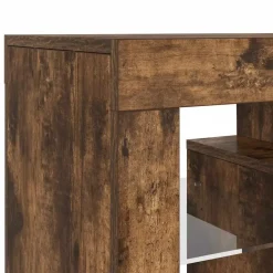 vidaXL - TV-meubel met LED-verlichting - Gerookt eiken - Hout - 120x35x40 cm Hot