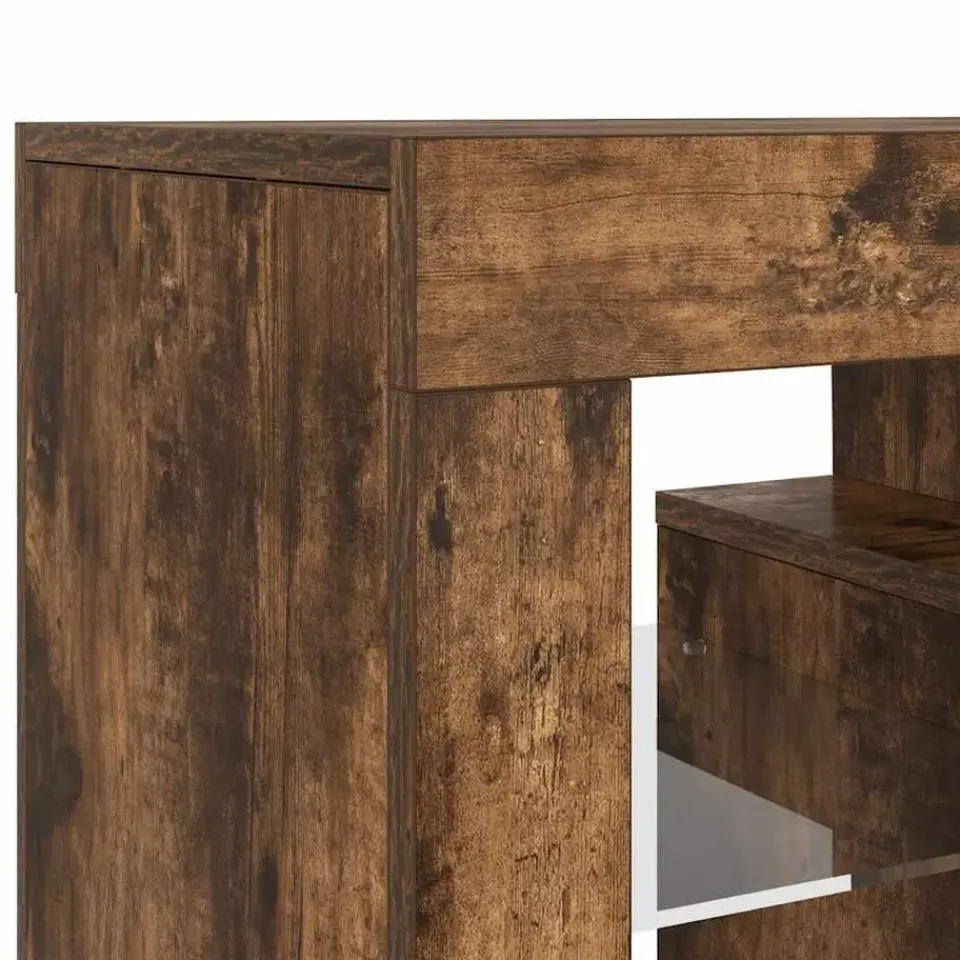 vidaXL - TV-meubel met LED-verlichting - Gerookt eiken - Hout - 120x35x40 cm Hot