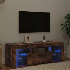vidaXL - TV-meubel met LED-verlichting - Gerookt eiken - Hout - 120x35x40 cm Hot