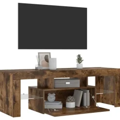 vidaXL - TV-meubel met LED-verlichting - Gerookt eiken - Hout - 120x35x40 cm Hot
