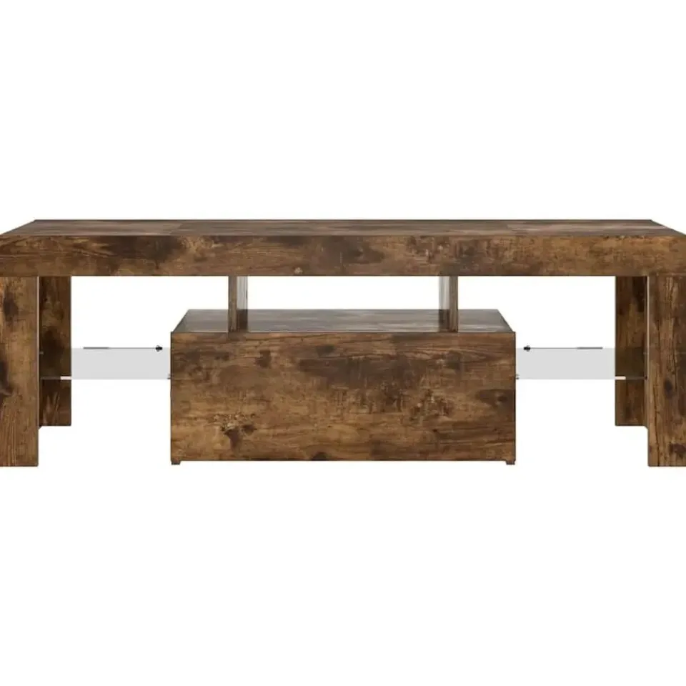 vidaXL - TV-meubel met LED-verlichting - Gerookt eiken - Hout - 120x35x40 cm Hot