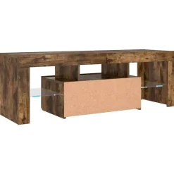 vidaXL - TV-meubel met LED-verlichting - Gerookt eiken - Hout - 120x35x40 cm Hot