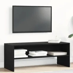 vidaXL - TV-meubel met legplank - Zwart eiken - Bewerkt hout - 100x40x40 cm