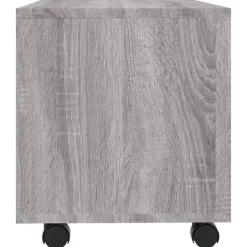vidaXL - TV-meubel met wieltjes en 4 vakken - Grijs - Bewerkt hout - 90 cm Best