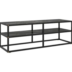 vidaXL - Tv-meubel met zwart marmerglas - Zwart - Glas - 120 x 40 x 40 cm Sale