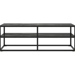 vidaXL - Tv-meubel met zwart marmerglas - Zwart - Glas - 120 x 40 x 40 cm Sale