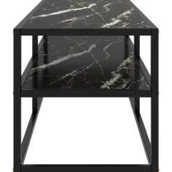 vidaXL - Tv-meubel met zwart marmerglas - Zwart - Glas - 120 x 40 x 40 cm Sale