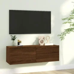 vidaXL - Tv-wandmeubel - Bruin eikenkleur - Bewerkt hout - 100 x 30 x 30 cm Best