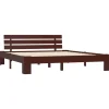 vidaXL - Tweepersoonbed - Donkerbruin - Massief grenenhout - 180x200 cm Sale