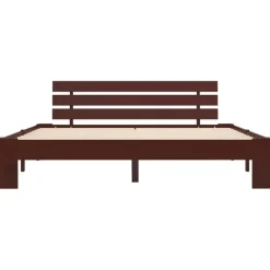 vidaXL - Tweepersoonbed - Donkerbruin - Massief grenenhout - 180x200 cm Sale