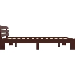 vidaXL - Tweepersoonbed - Donkerbruin - Massief grenenhout - 180x200 cm Sale