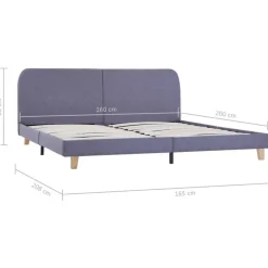 vidaXL - Tweepersoonbed - Lichtgrijs - Stof - 160x200 cm Sale