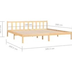vidaXL - Tweepersoonbed - Naturel - Massief grenenhout - 180x200 cm Best