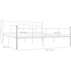 vidaXL - Tweepersoonbed - Wit - Metaal - 180 x 200 cm New