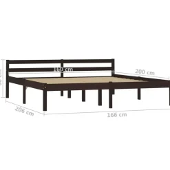 vidaXL - Tweepersoonbed met hoodfbord - Donkerbruin - Hout - 160x200 cm Best