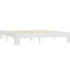 vidaXL - Tweepersoonbed met lattenbodem - Wit - Massief grenenhout - 160x200 cm Best