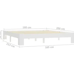 vidaXL - Tweepersoonbed met lattenbodem - Wit - Massief grenenhout - 160x200 cm Best