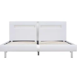 vidaXL - Tweepersoonbed met LED - Wit - Kunstleer - 180x200 cm Hot