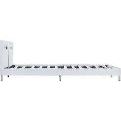 vidaXL - Tweepersoonbed met LED - Wit - Kunstleer - 180x200 cm Hot