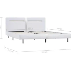 vidaXL - Tweepersoonbed met LED - Wit - Kunstleer - 180x200 cm Hot