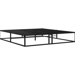 vidaXL - Tweepersoonbed pallet - Zwart - Metaal - 180x200 cm Outlet