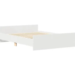 vidaXL - Tweepersoonsbed met hoofd- en voeteneinde - Wit - Hout - 120x200 cm New