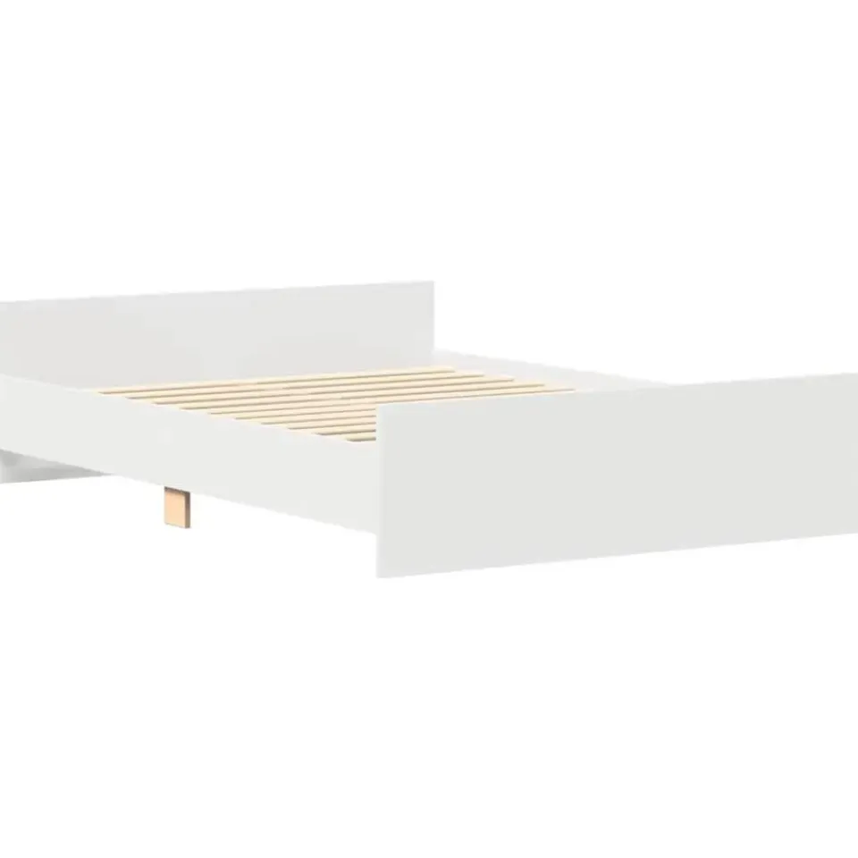 vidaXL - Tweepersoonsbed met hoofd- en voeteneinde - Wit - Hout - 120x200 cm New