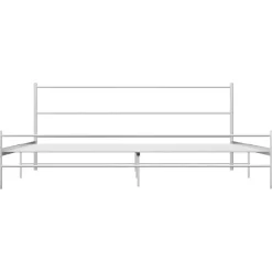 vidaXL - Tweepersoonsbed met hoofdbord - Wit - Metaal - 160x200 cm Outlet
