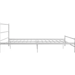 vidaXL - Tweepersoonsbed met hoofdbord - Wit - Metaal - 160x200 cm Outlet
