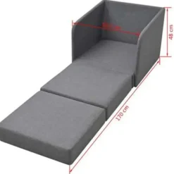 vidaXL - Uitklapbare Slaapstoel - Grijs - Hout Sale