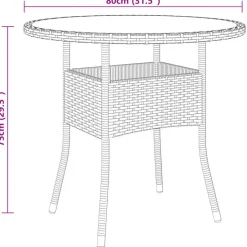vidaXL - Verstelbaar Tuinset met zwart kussens - Poly rattan en bruin - 5 stuks Clearance