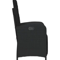 vidaXL - Verstelbare tuinstoelen - Kussens - Zwart - Poly rattan - 2 stuks Sale