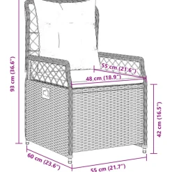 vidaXL - Verstelbare tuinstoelen - Grijs - Poly rattan - 2 stuks Best