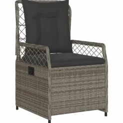 vidaXL - Verstelbare tuinstoelen - Grijs - Poly rattan - 2 stuks Best