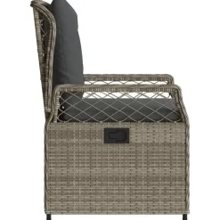 vidaXL - Verstelbare tuinstoelen - Grijs - Poly rattan - 2 stuks Best