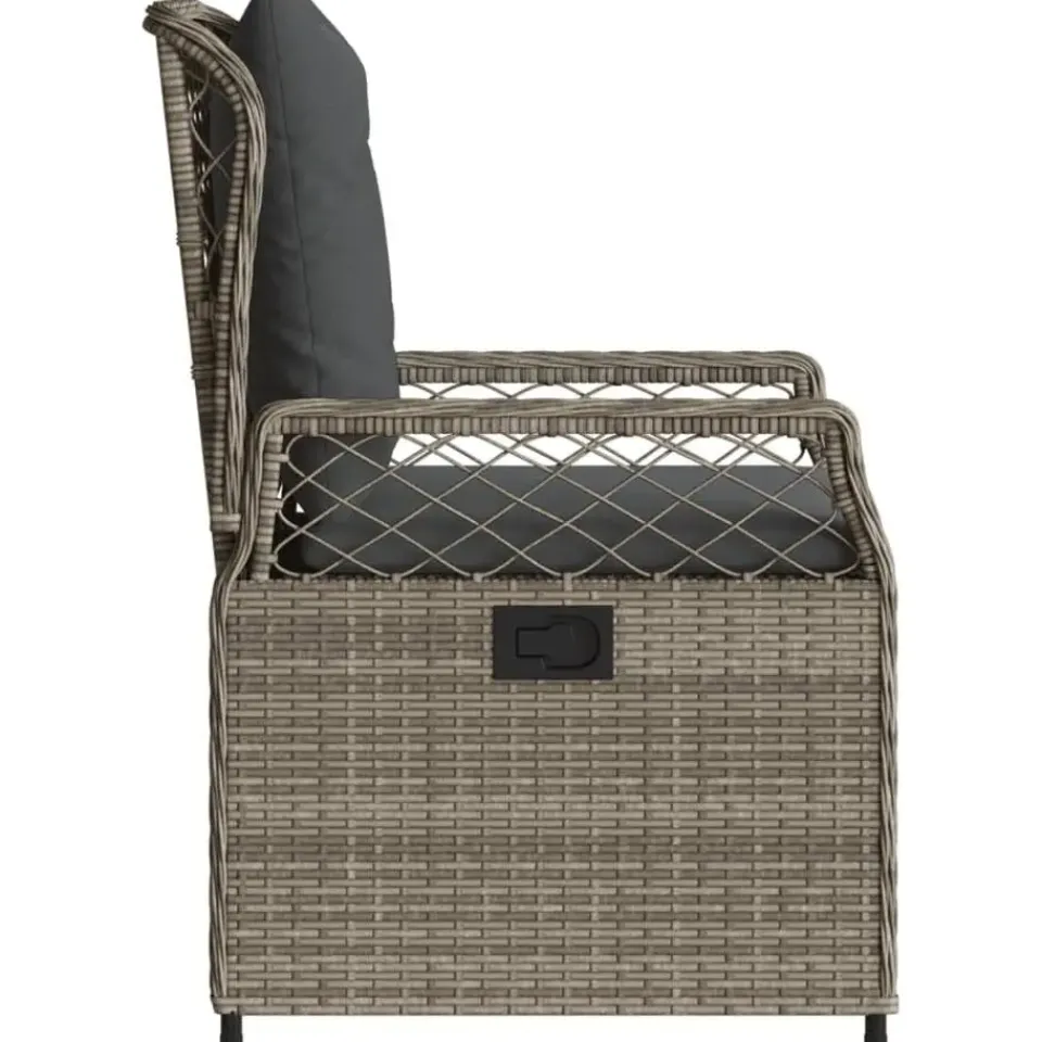 vidaXL - Verstelbare tuinstoelen - Grijs - Poly rattan - 2 stuks Best