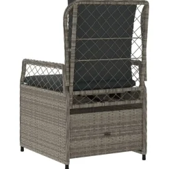 vidaXL - Verstelbare tuinstoelen - Grijs - Poly rattan - 2 stuks Best