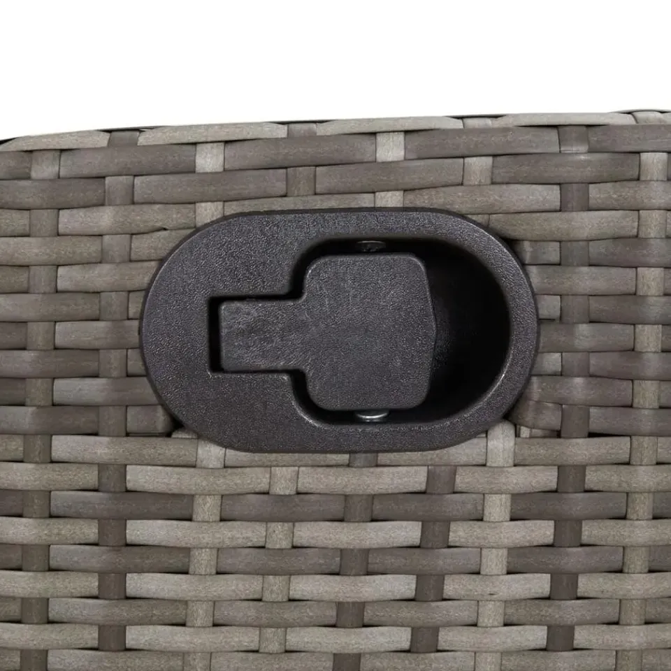 vidaXL - Verstelbare tuinstoelen - Voetensteun - Grijs - Poly rattan - 2 stuks Clearance