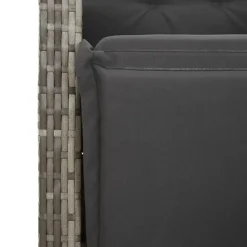 vidaXL - Verstelbare tuinstoelen - Voetensteun - Grijs - Poly rattan - 2 stuks Clearance